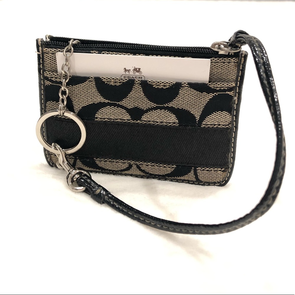 Authentic Coach Signature mini ID case🐎